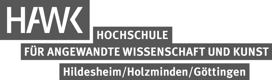 Logo: HAWK Hochschule für angewandte Wissenschaft und Kunst, Fachhochschule Hildesheim/Holzminden/Göttingen